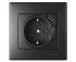 LESYA Розетка с USB черный бархат матовый вставкой (LEZARD)