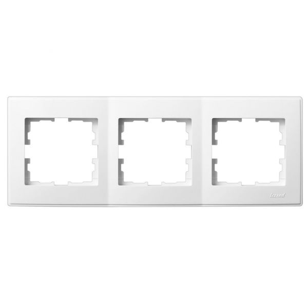 705-0200-148 LESYA Рамка 3-я горизонтальная б/вст. белая LEZARD