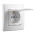 LESYA Розетка с/з керамика белая с белой вставкой LEZARD