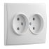 LESYA Розетка двойная б/з керамика белая с белой вставкой LEZARD