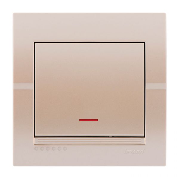 Выключатель с подсветкой Lezard Deriy (жемчужно-белый металлик)