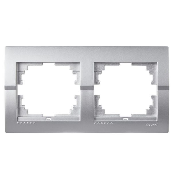 Deriy Рамка 2-я горизонт-я серебристый металлик LEZARD