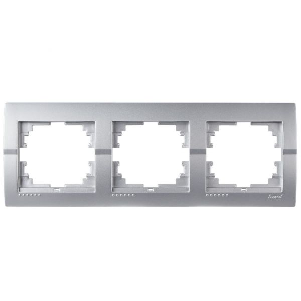 702-2800-148 Deriy Рамка 3-я горизонт-я серебристый металлик LEZARD