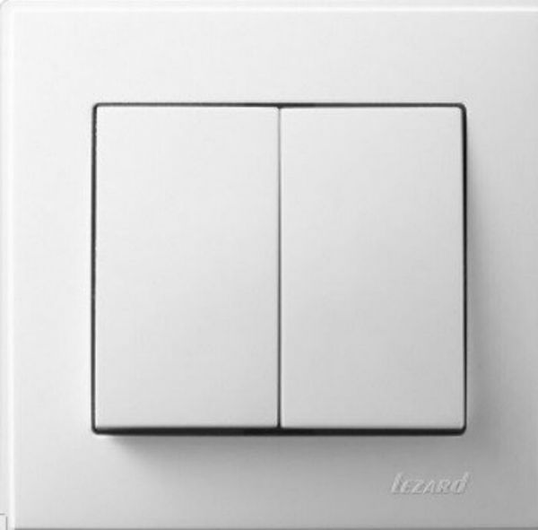 705 0202 101 LESYA Выключатель двойная белый белой вставкой LEZARD